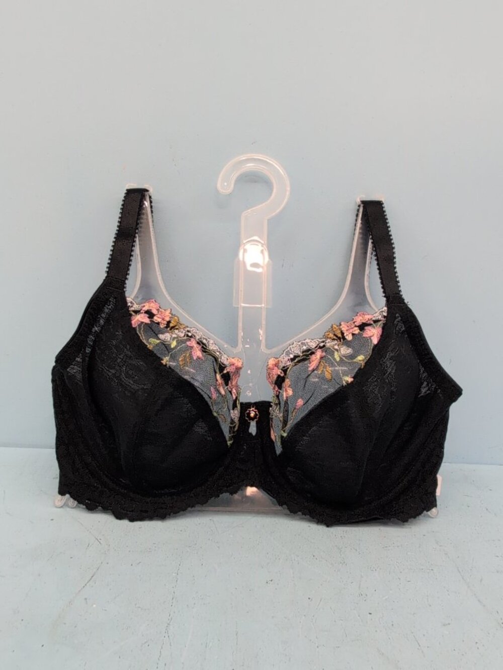 Freya Love Haze Embroidered Underwire Plunge Bra 30DDD Black NWT